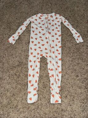 Caden Lane White Footed One-Piece with Orange Watermelon Print